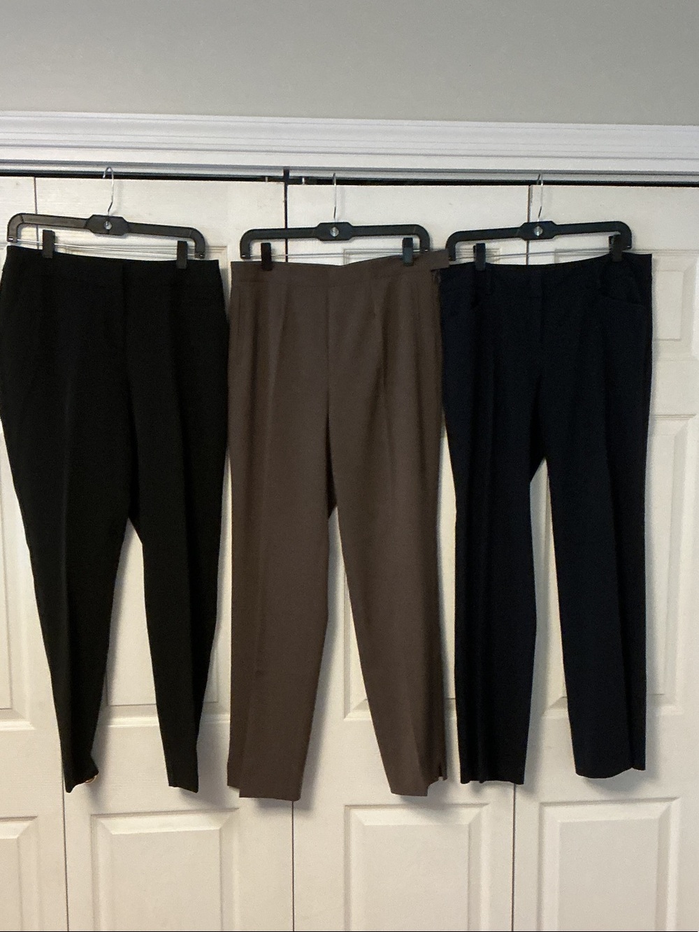 Multiples Trio of Tailored Trousers - Black, Brown
